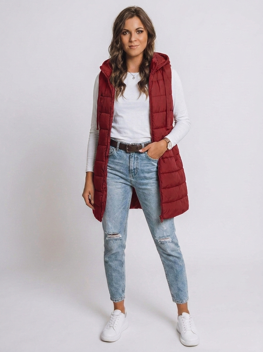 Longline Hooded Quilted Puffer Vest