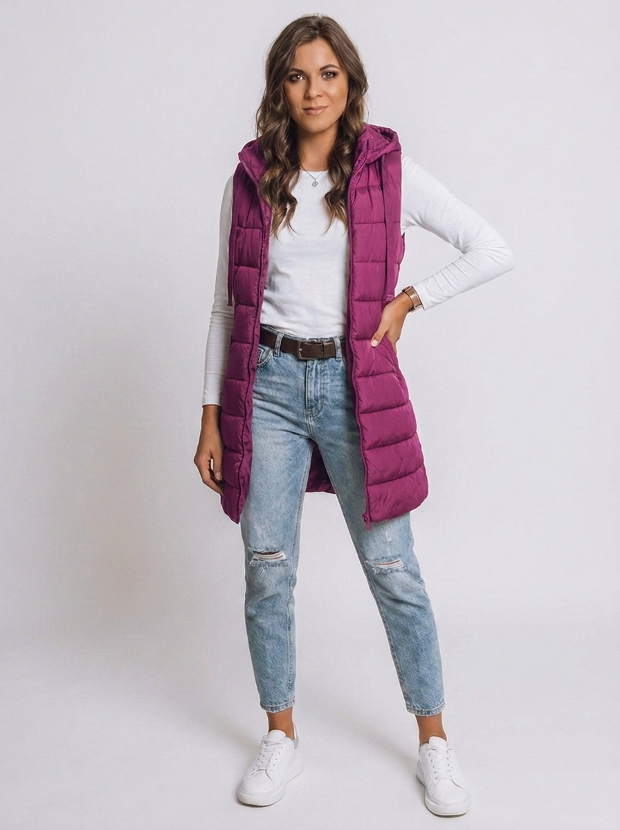 Longline Hooded Quilted Puffer Vest