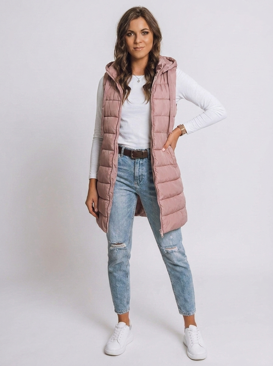 Longline Hooded Quilted Puffer Vest