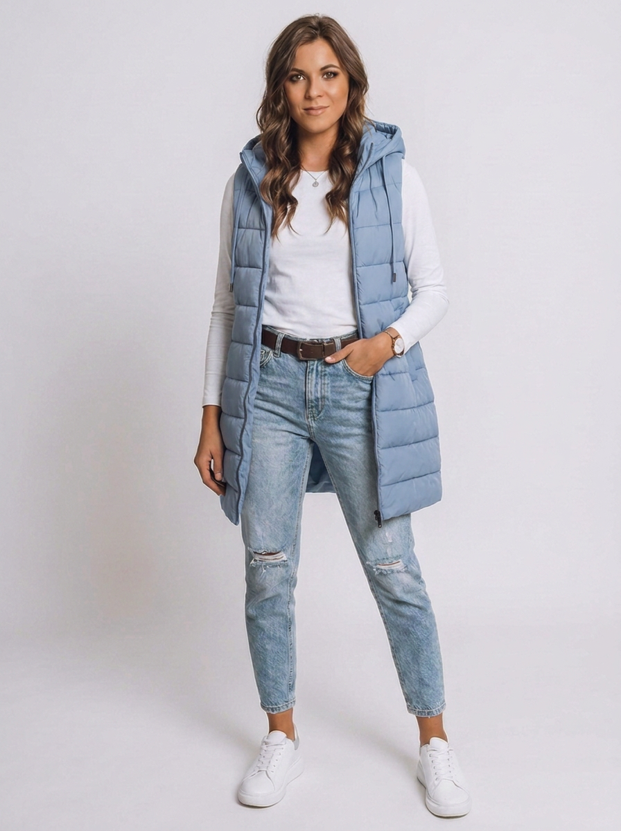 Longline Hooded Quilted Puffer Vest