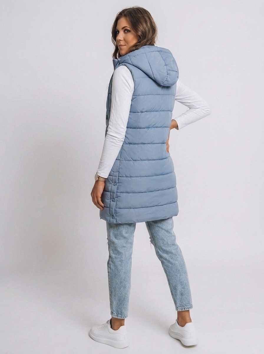 Longline Hooded Quilted Puffer Vest