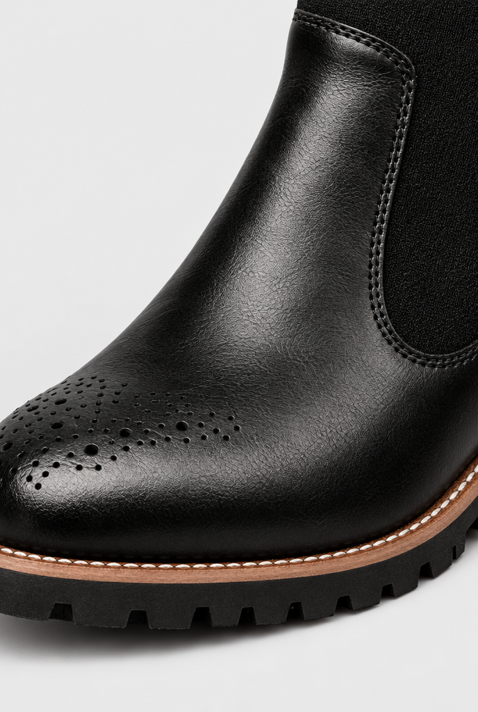 Chelsea boots à bout fleuri — Noir — détail