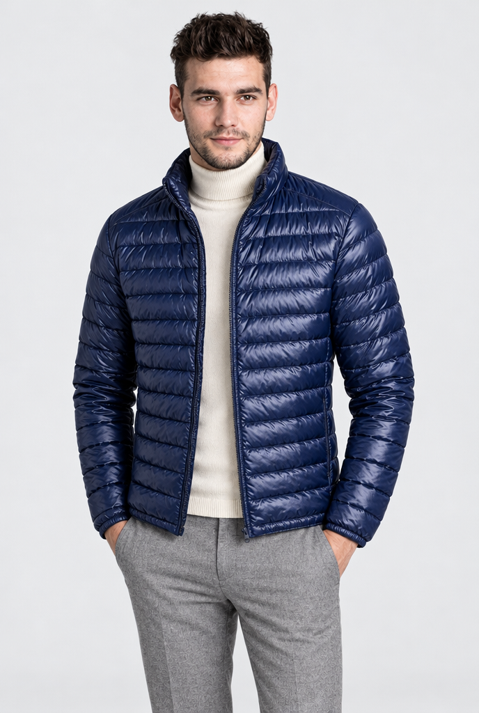 Men's Lightweight Stand-Collar Puffer Jacket