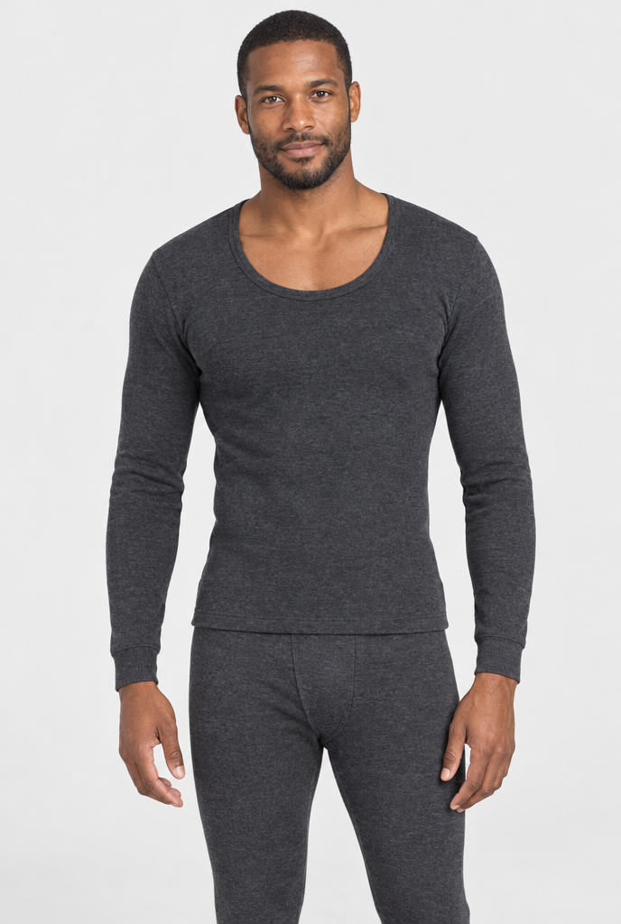 Ensemble thermique doublé polaire — Anthracite — photo studio
