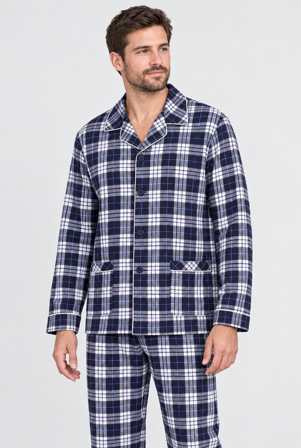 Pyjama en flanelle brossée à carreaux