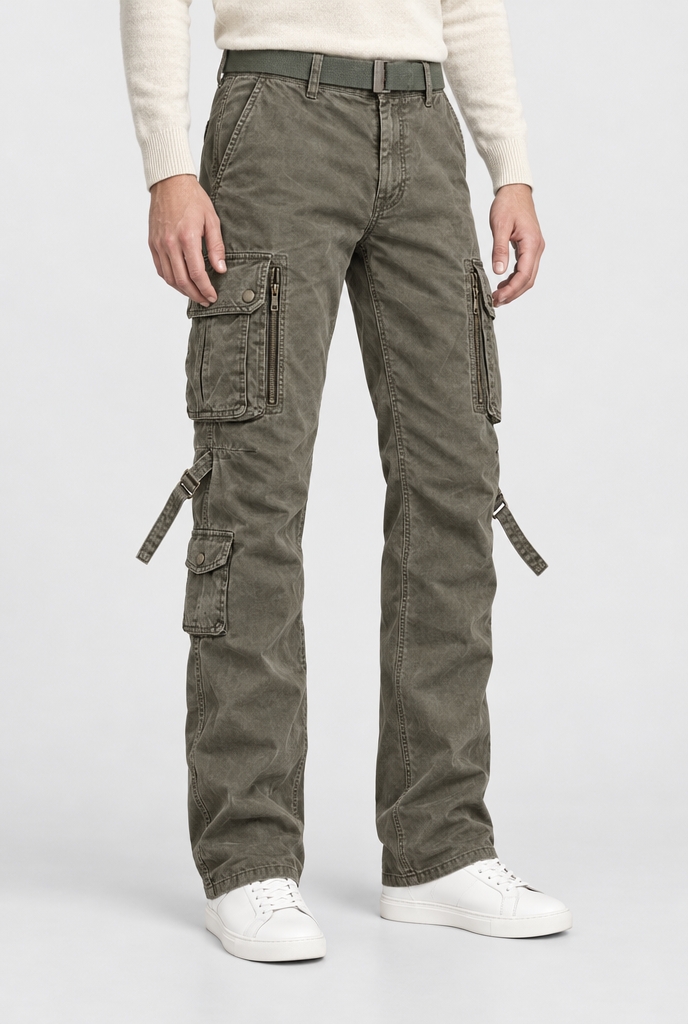 Olive Drab cargo pants, studio hero