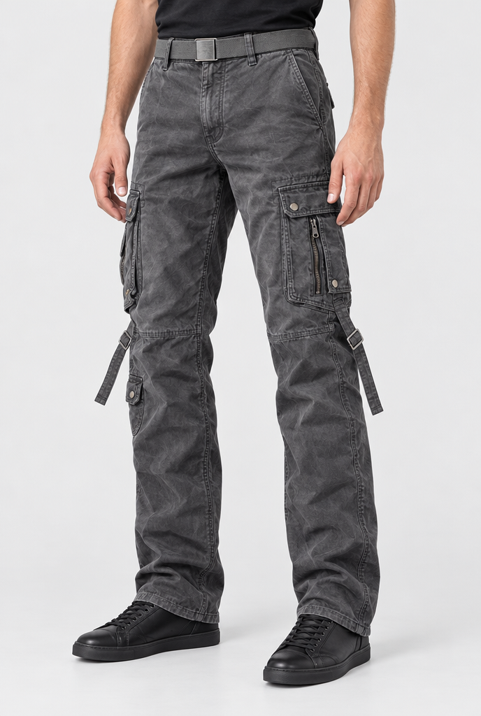 Slate Grey cargo pants, studio hero