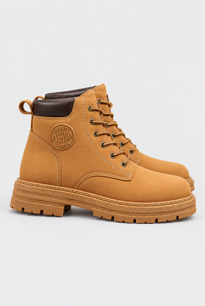 Boots de travail à lacets semelle crantée — Blé — packshot