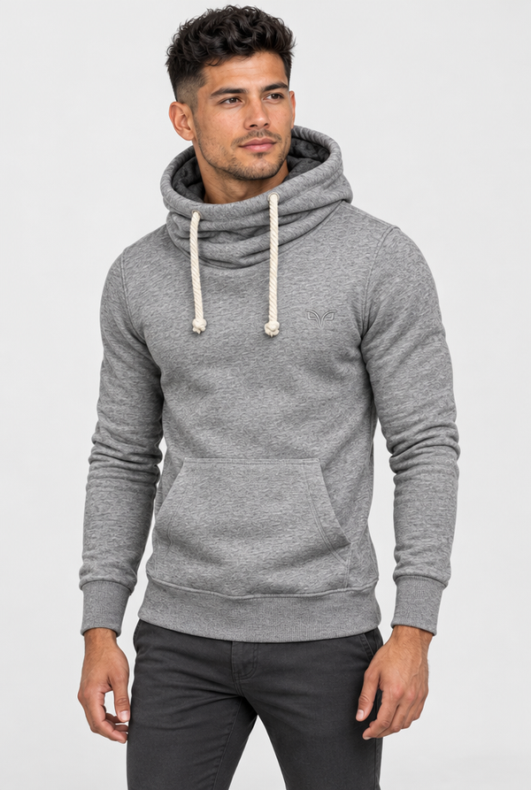Men's Cowl-Neck Pullover Hoodie