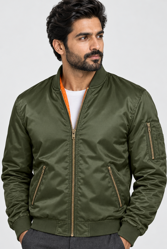 Bomber aviateur classique — Olive — col