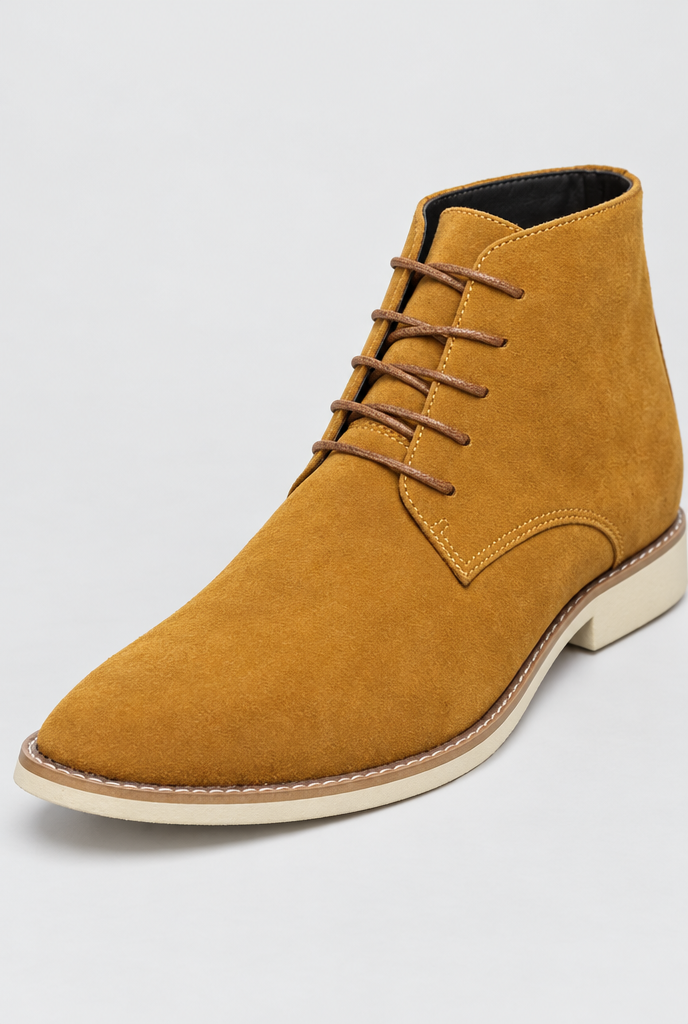 Bottines chukka à lacets en suédine — Fauve