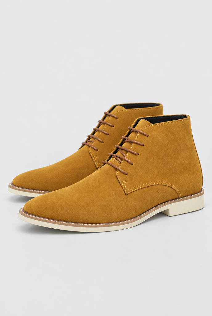Bottines chukka à lacets en suédine — Fauve