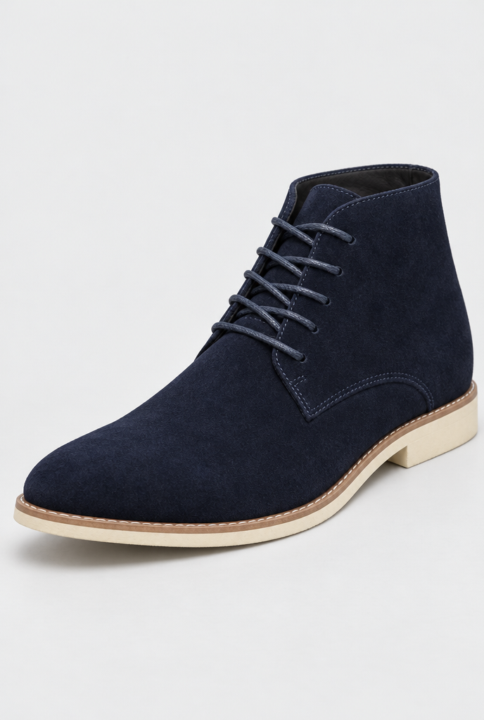 Bottines chukka à lacets en suédine — Marine