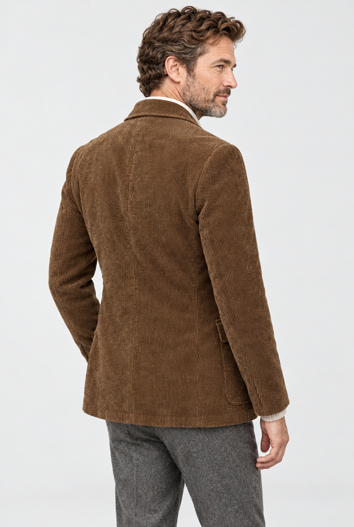 Blazer en velours côtelé — Marron — vue de dos