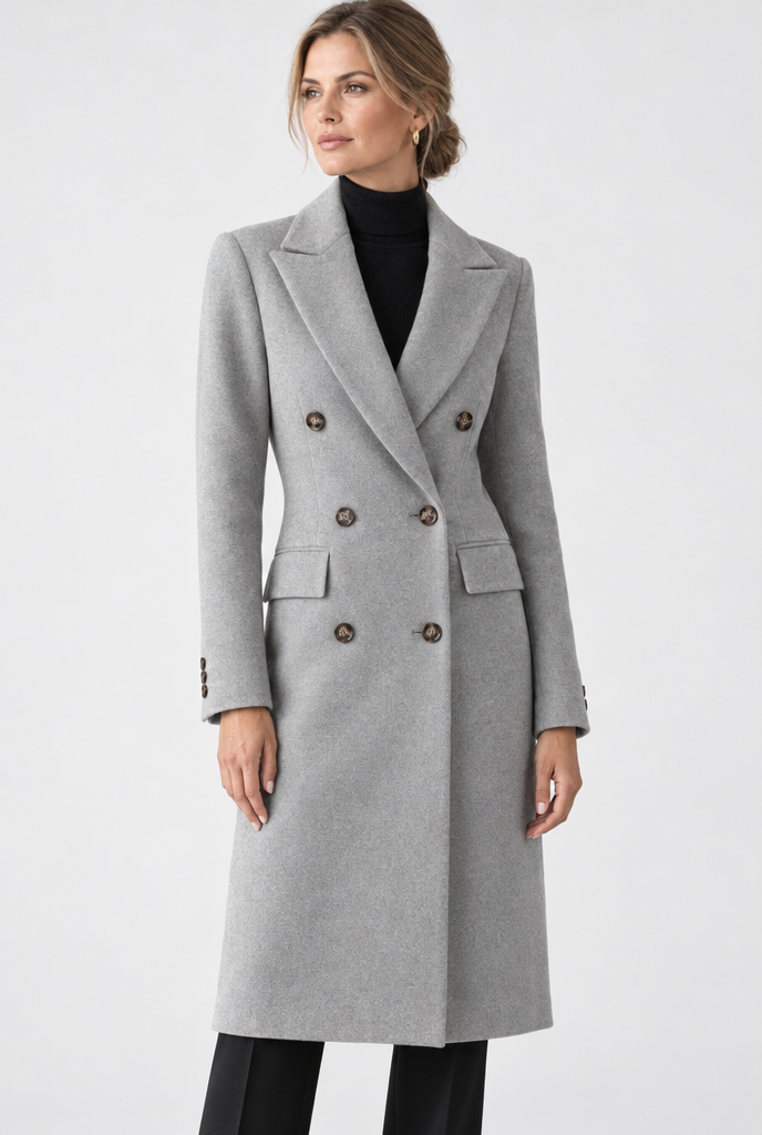 Classic Double-Breasted Longline Coat