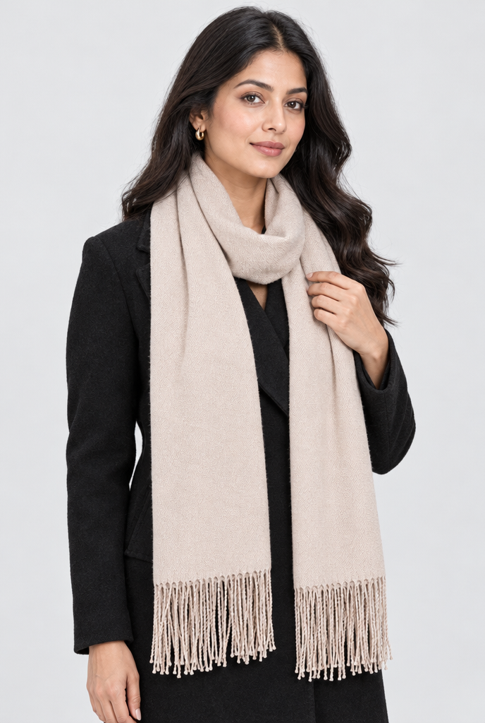 Étole façon pashmina à franges — Flocon d’avoine