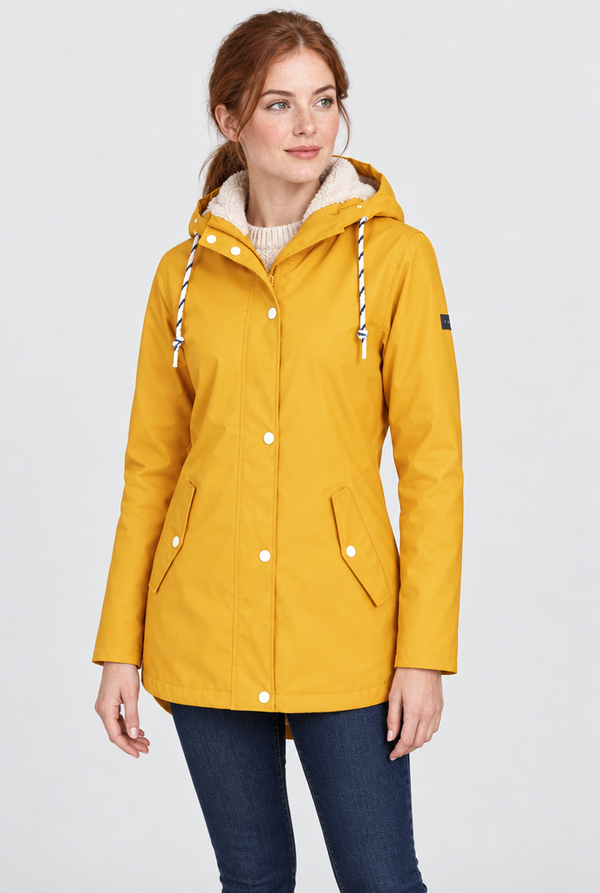 Sherpa-Lined Hooded Rain Jacket