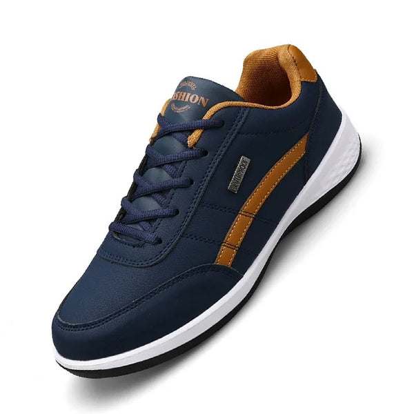 Men's Lightweight Leather-Look Everyday Sneakers