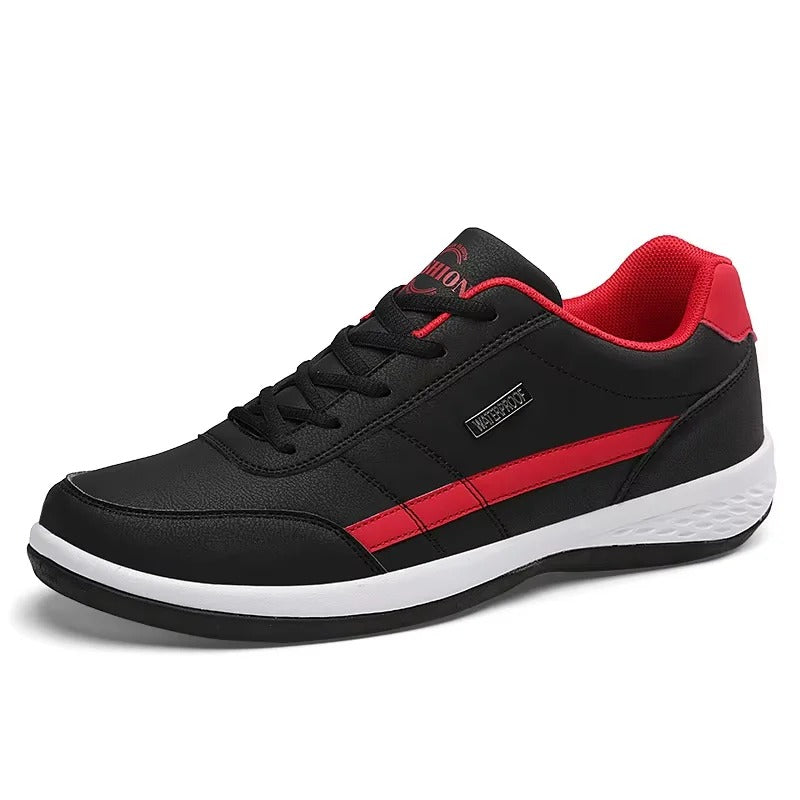 Men's Lightweight Leather-Look Everyday Sneakers