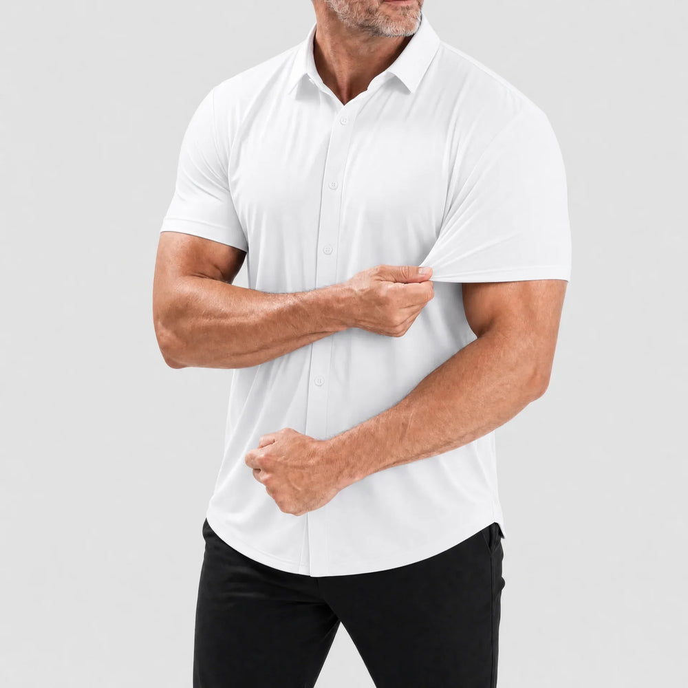 Men's Muscle-Fit Stretch Short-Sleeve Shirt