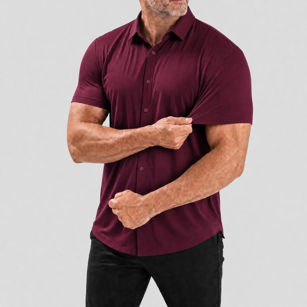 Men's Muscle-Fit Stretch Short-Sleeve Shirt