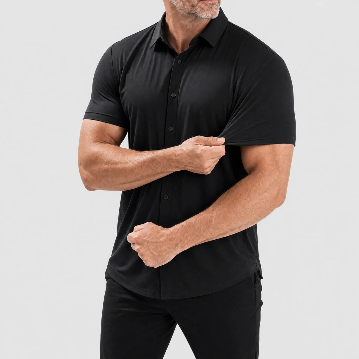 Men's Muscle-Fit Stretch Short-Sleeve Shirt