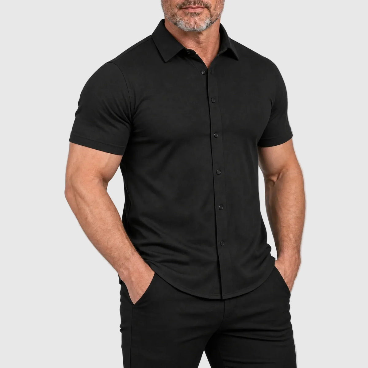 Men's Muscle-Fit Stretch Short-Sleeve Shirt