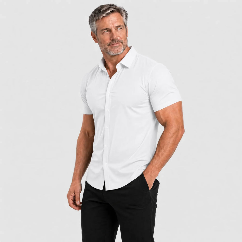 Men's Muscle-Fit Stretch Short-Sleeve Shirt