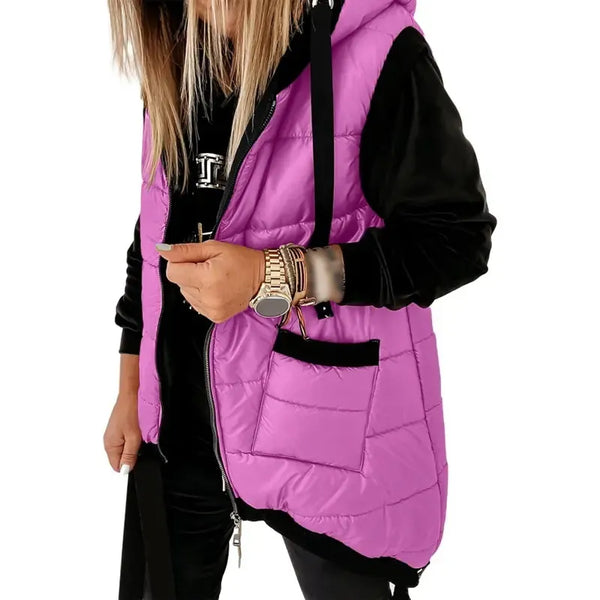 Hooded Puffer Vest with Pockets