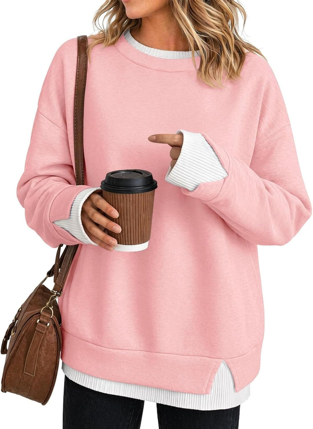 Layered-Look Oversized Sweatshirt