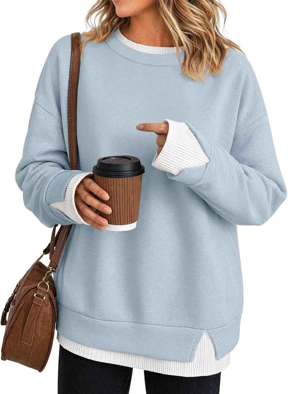 Layered-Look Oversized Sweatshirt