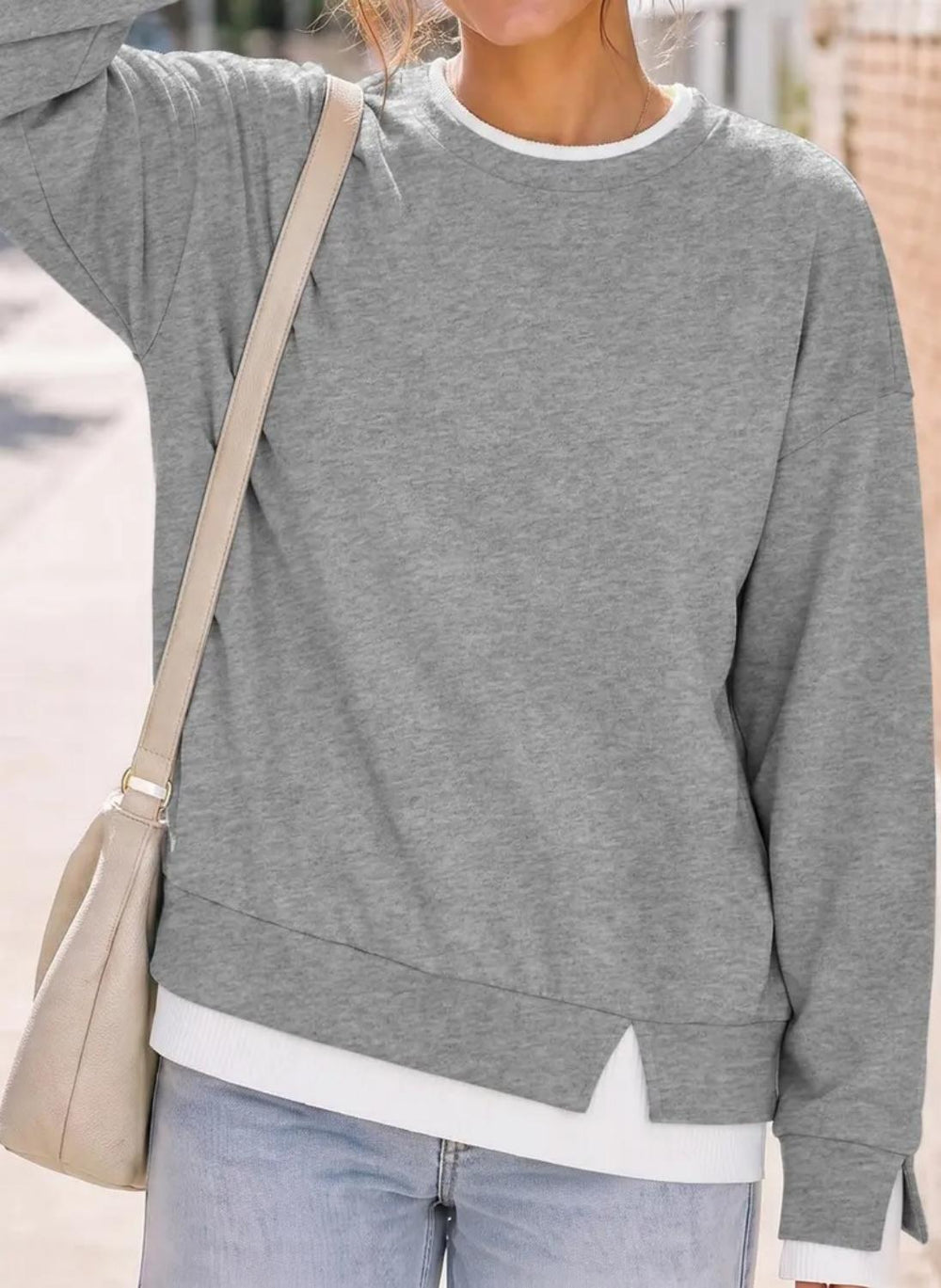 Layered-Look Oversized Sweatshirt