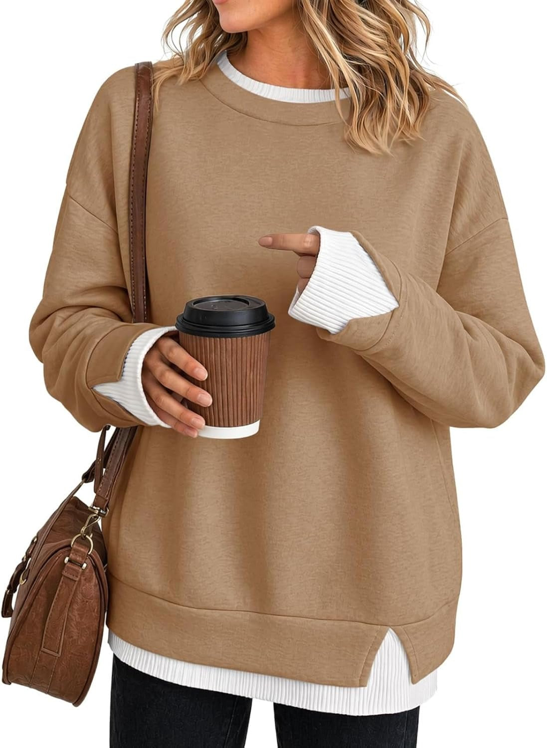 Layered-Look Oversized Sweatshirt