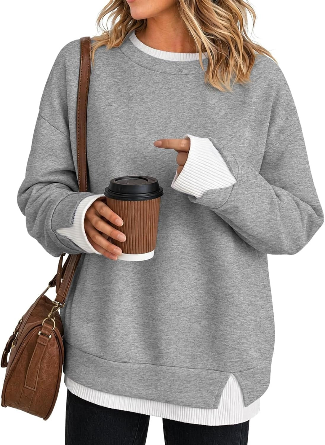 Layered-Look Oversized Sweatshirt