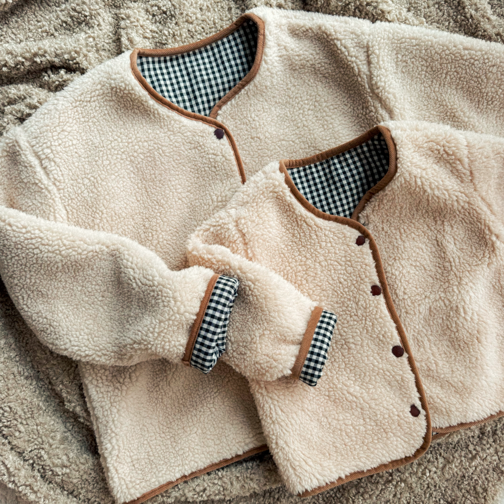 Reversible Sherpa and Gingham Jacket