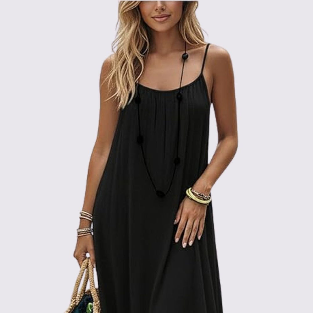 Scoop-Back Swing Slip Dress