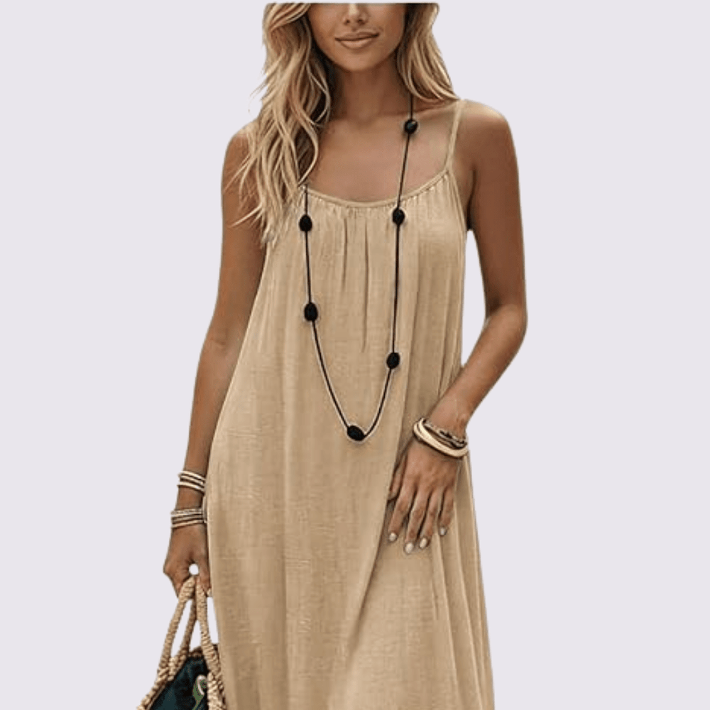 Scoop-Back Swing Slip Dress
