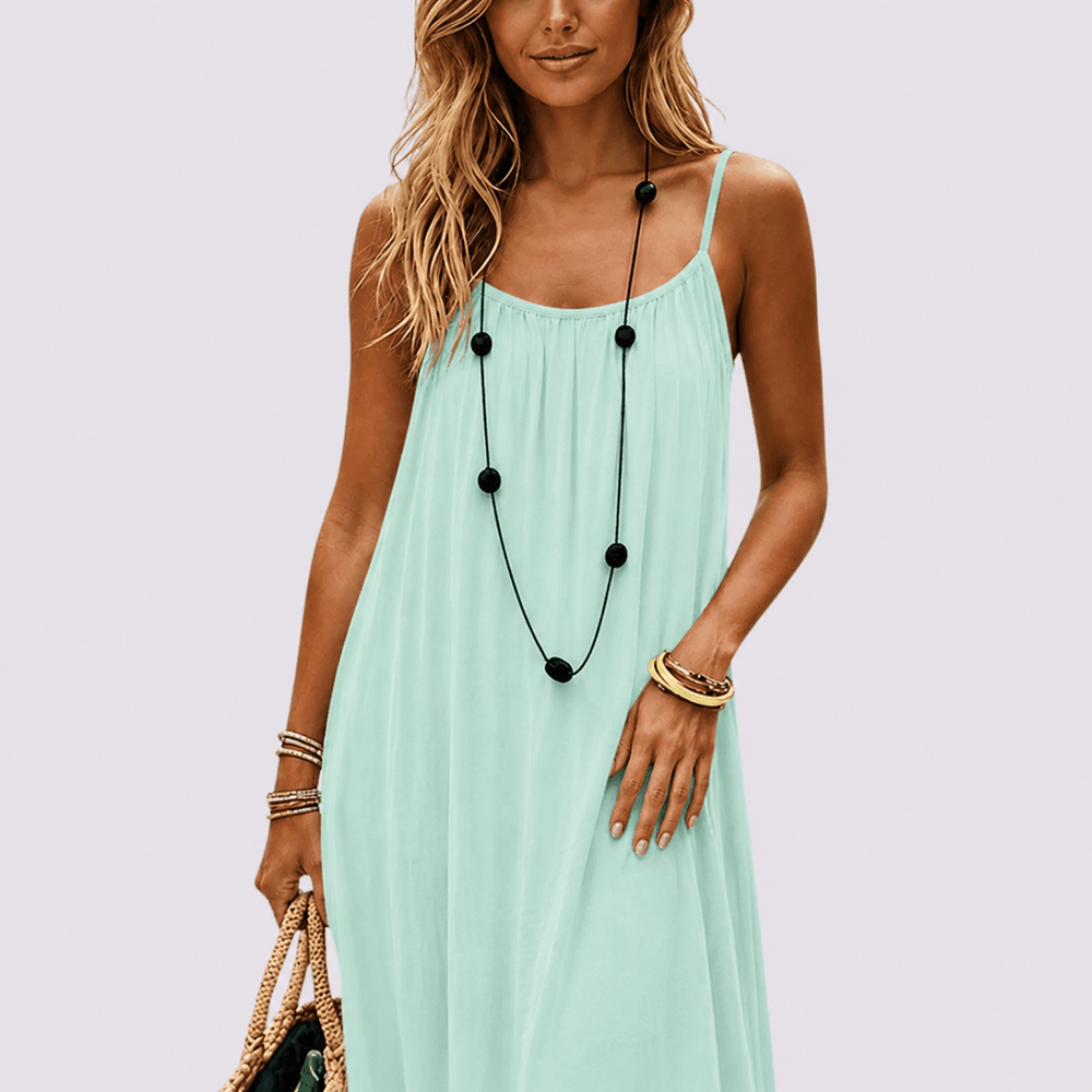 Scoop-Back Swing Slip Dress