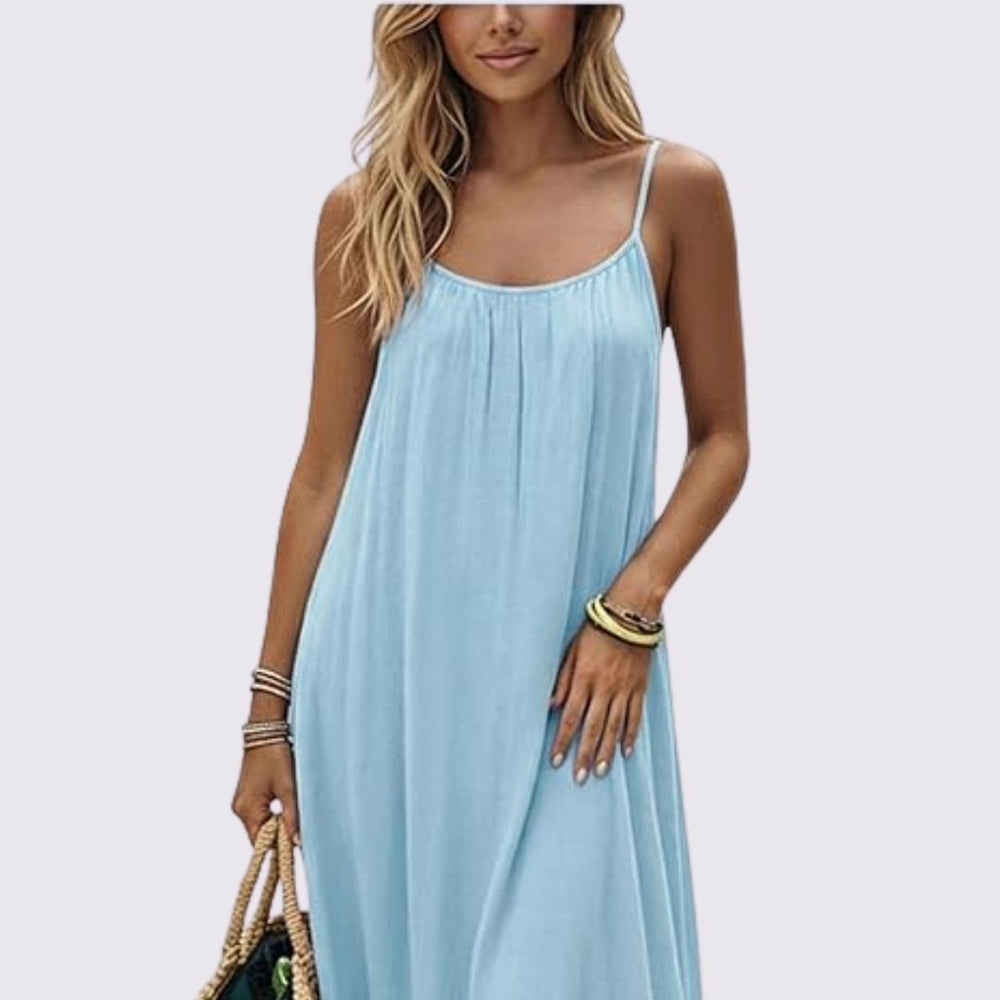 Scoop-Back Swing Slip Dress