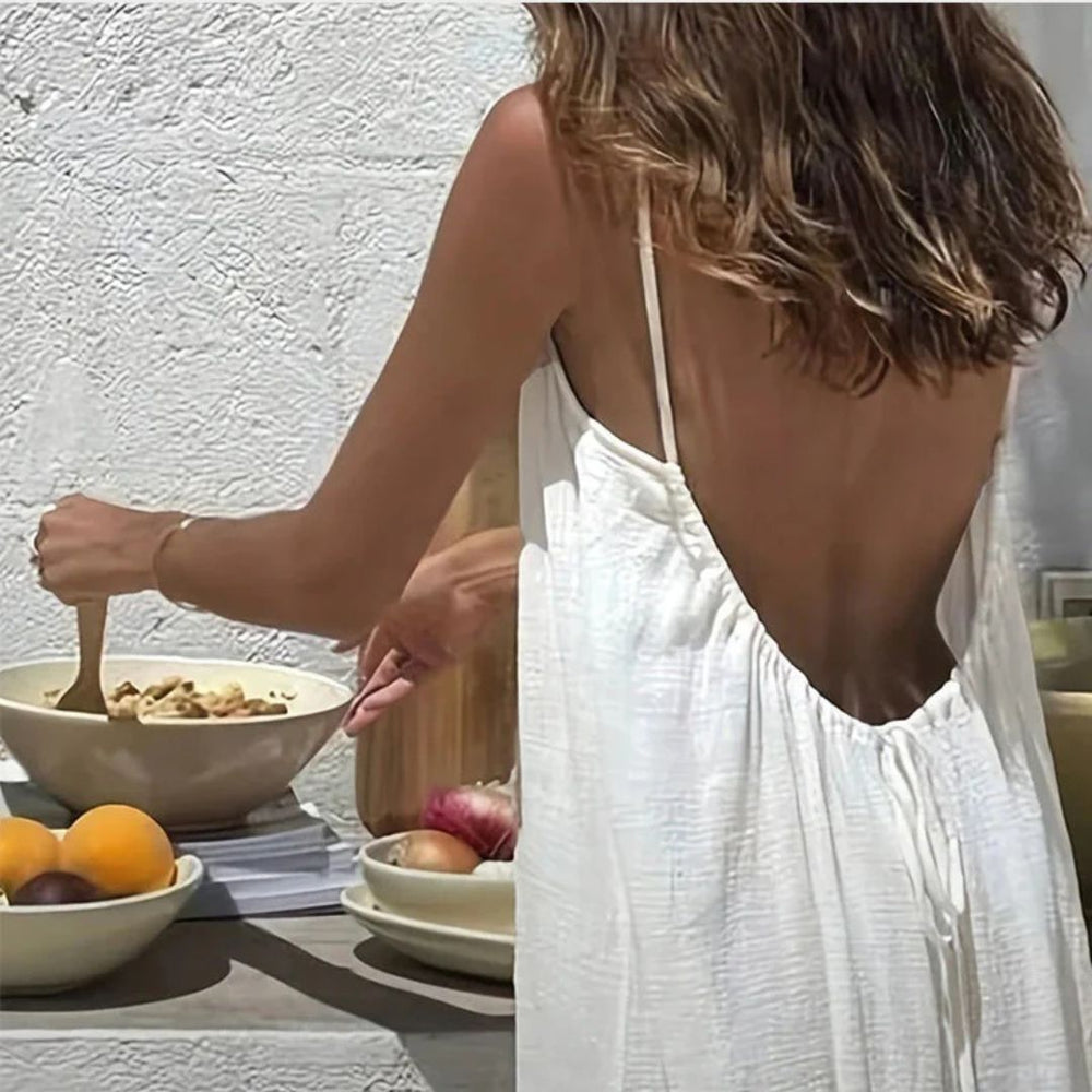 Scoop-Back Swing Slip Dress