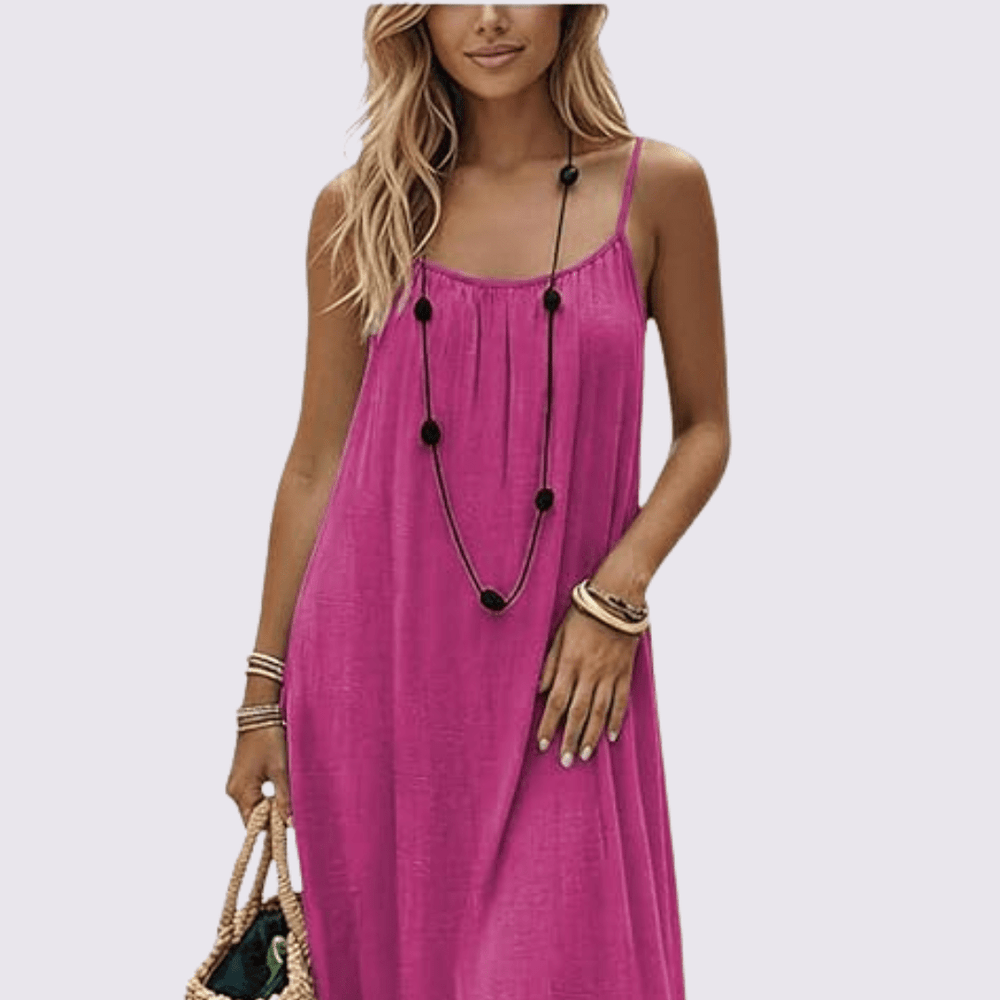 Scoop-Back Swing Slip Dress