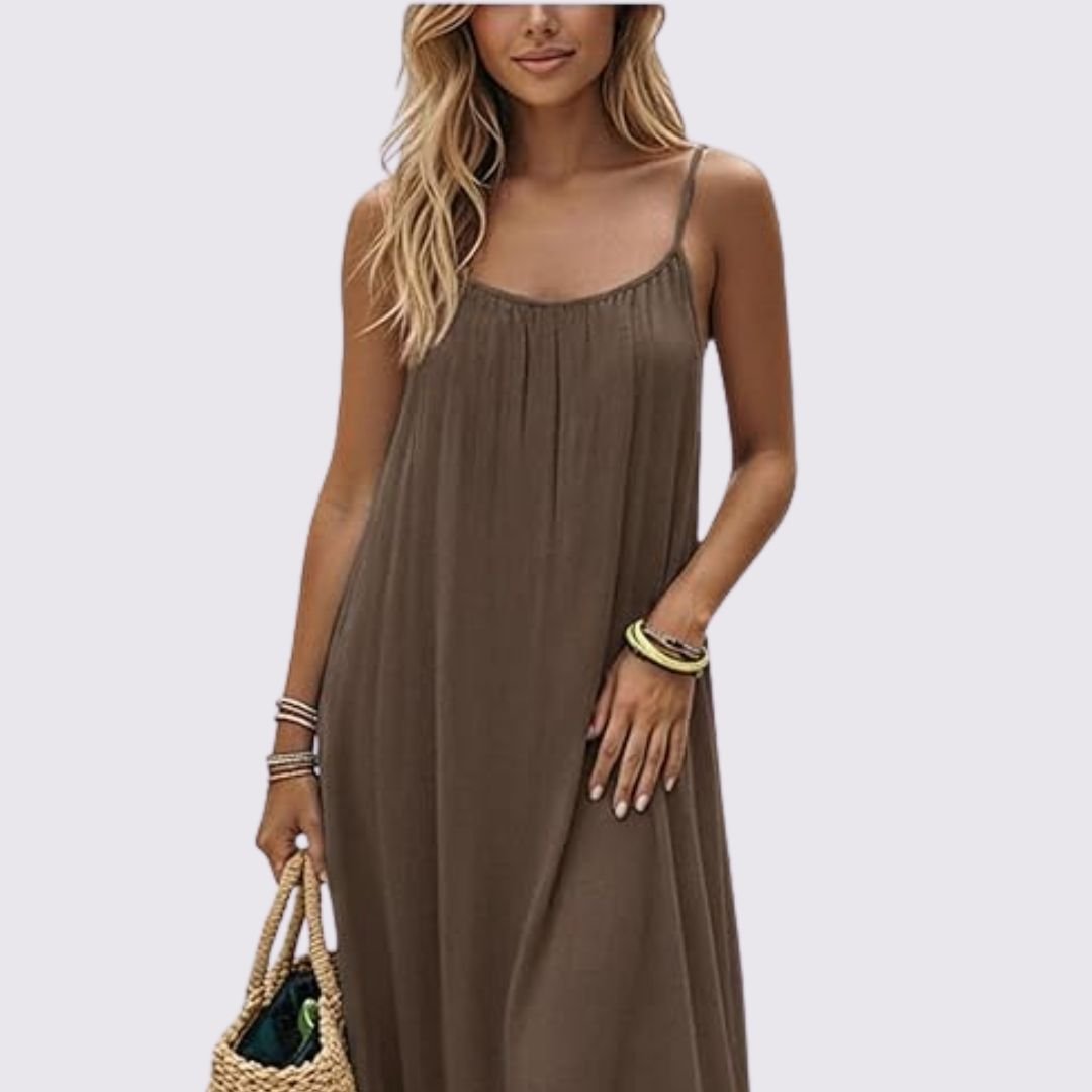 Scoop-Back Swing Slip Dress