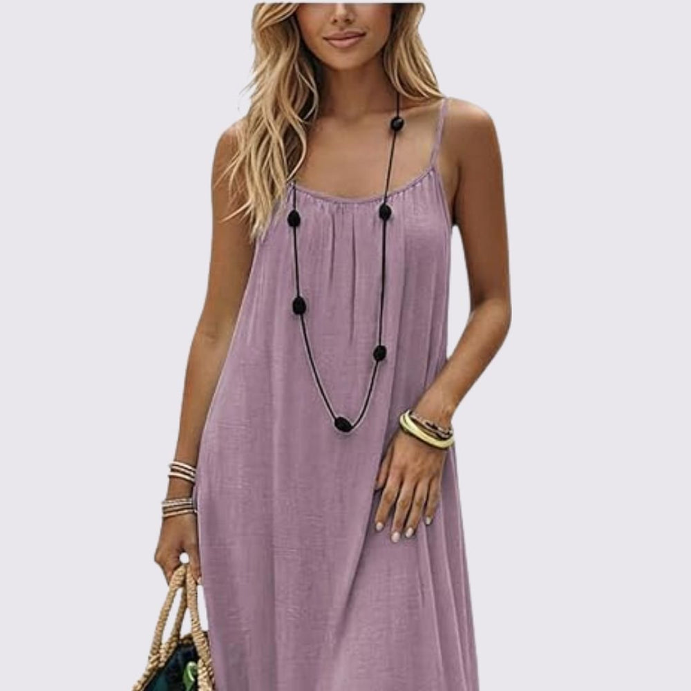 Scoop-Back Swing Slip Dress