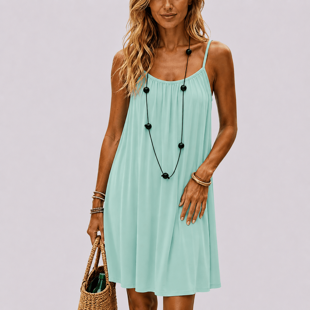 Scoop-Back Swing Slip Dress
