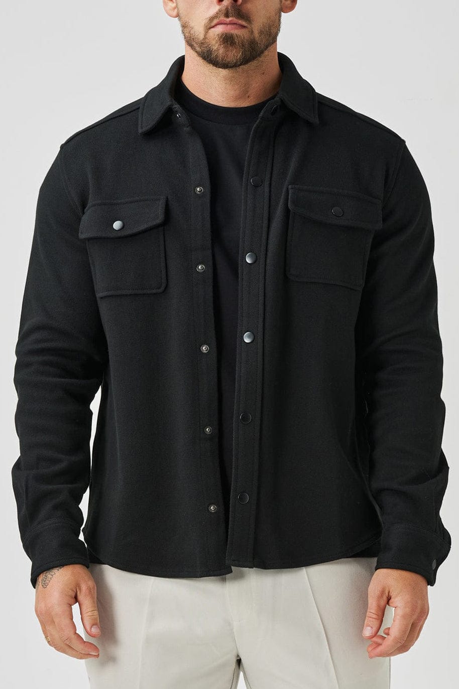 Men's Brushed Twill Button Overshirt