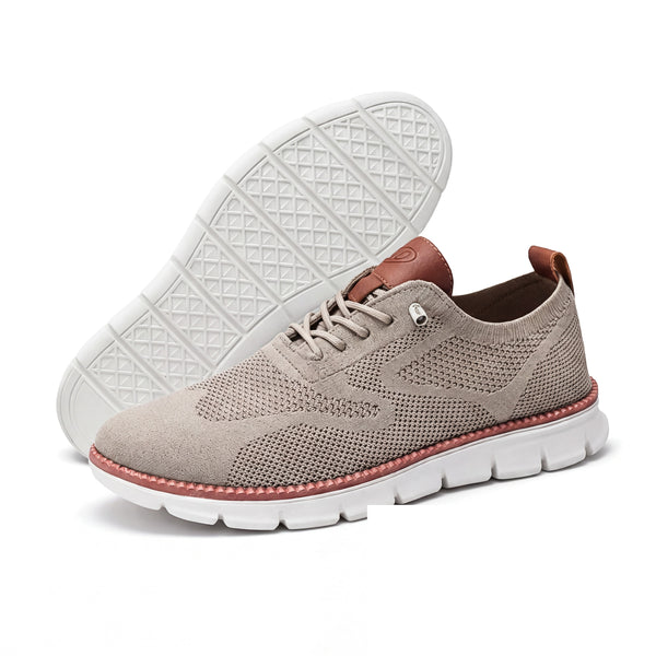Men's Breathable Knit Wingtip Walking Shoes