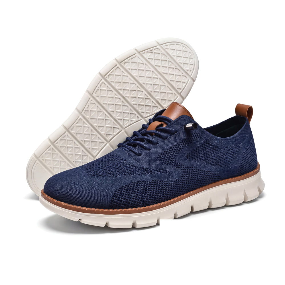Men's Breathable Knit Wingtip Walking Shoes