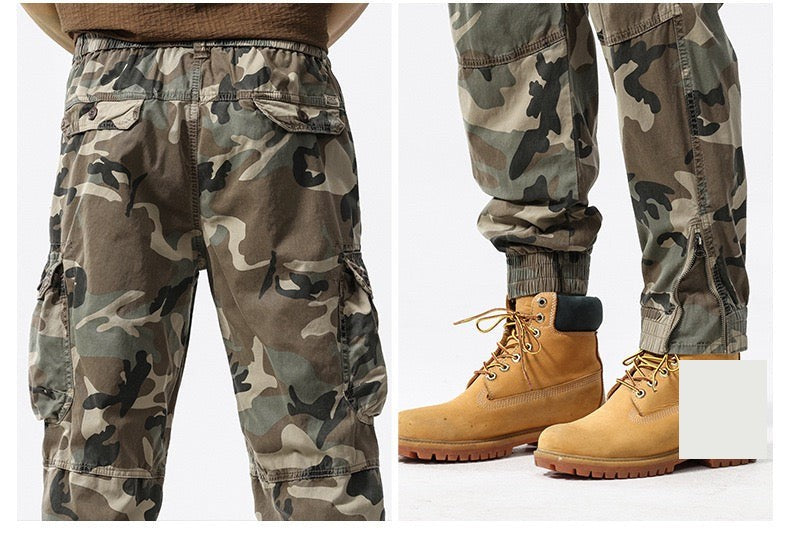 Men's Camo Cargo Pants with Zip Cuffs