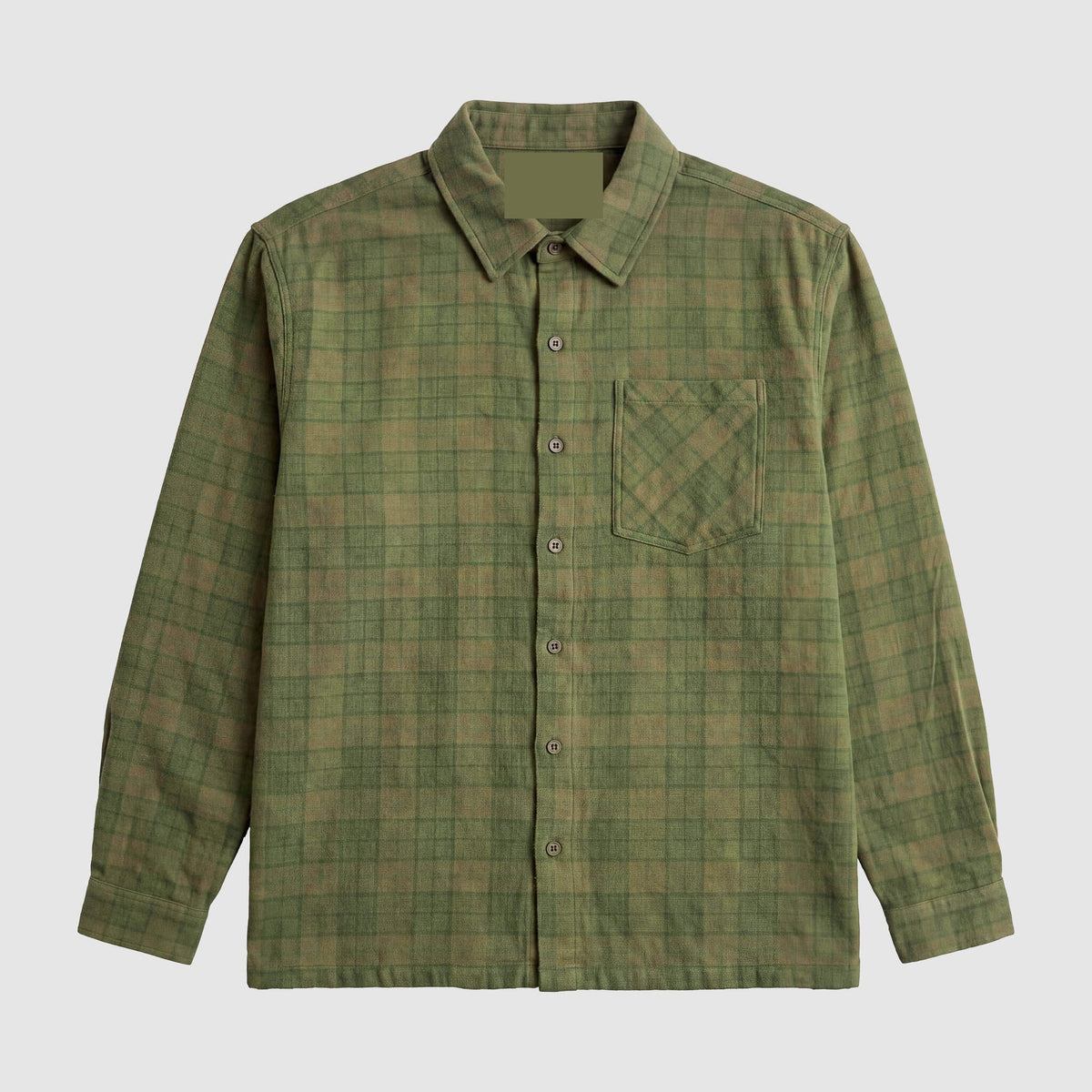 Men's Vintage Plaid Flannel Shirt - Olive