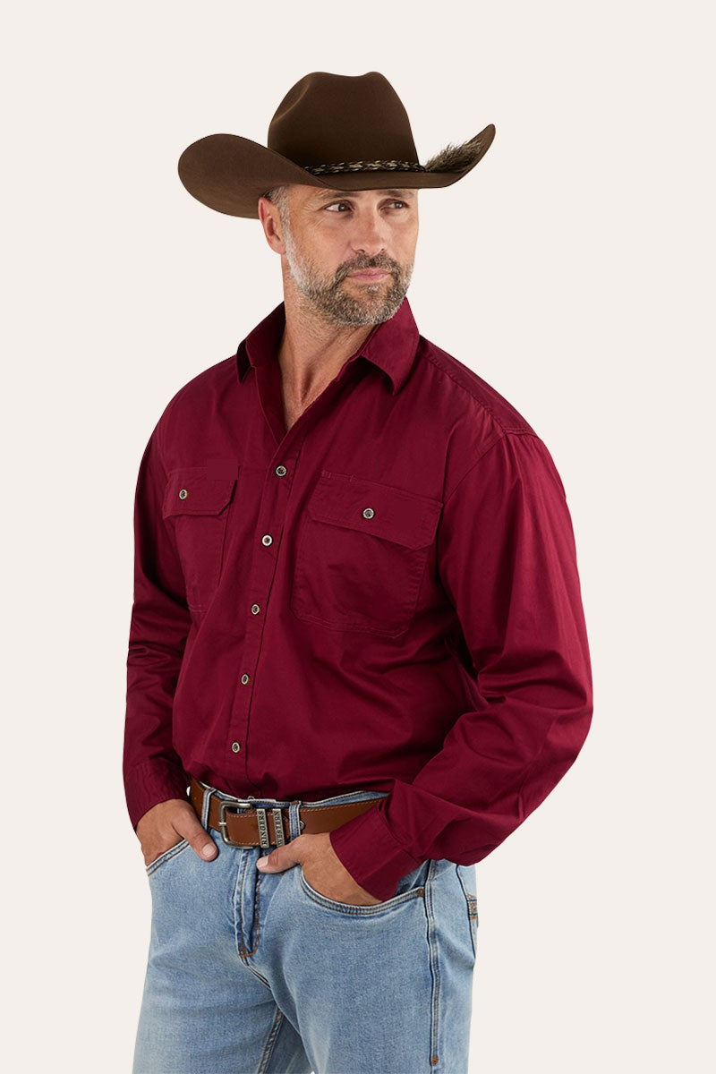 Men's Twin-Pocket Button-Up Work Shirt